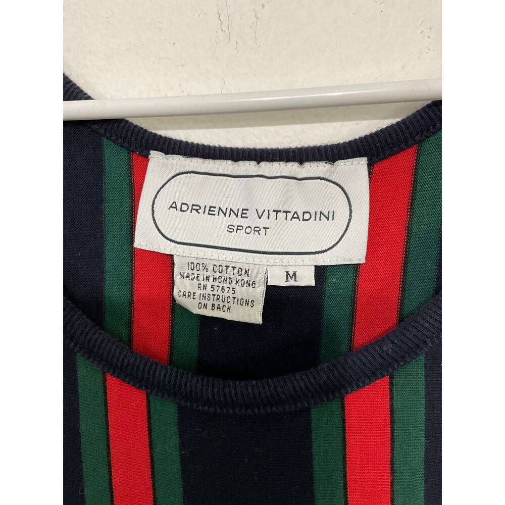 Rare VTG 90s Adrienne Vittadini Drop Waist Striped Midi Dress Magna Cum Laude - Picture 7 of 7